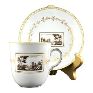 Richard Ginori Fiesole Mug – 8 Oz Italian Porcelain, Landscape Scene - 2pc For Sale