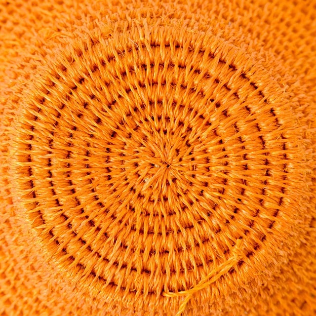 Textile Early 20th Century Sisal Handwoven Basket Orange Eswatini 6Inch For Sale - Image 7 of 7