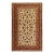 1950s Beige Field & Red Rust Border Floral Vintage Isfahan Wool Silk Carpet Rug For Sale