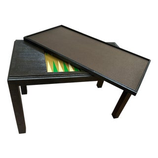 Mid 20th Century Faux Snakeskin Game Table with Removable Top For Sale