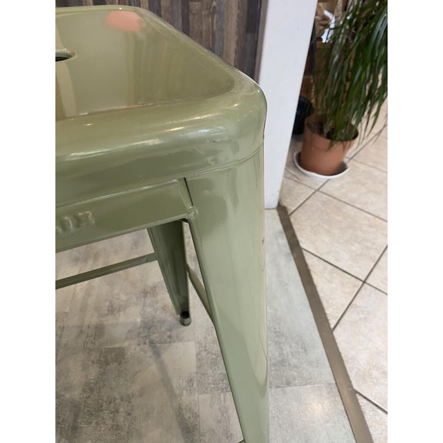Industrial Olive Green H75 Stackable Bar Stool by Xavier Pauchard for Tolix, 1950s For Sale - Image 6 of 16