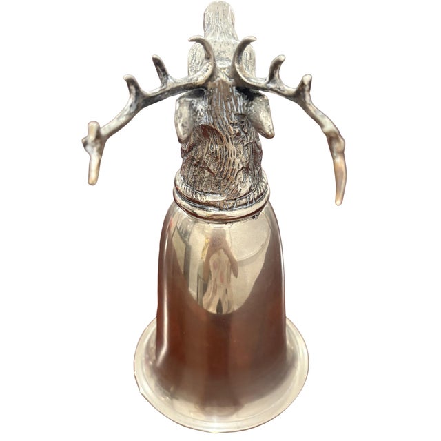 Late 20th Century Vintage Gucci Silver-Tone Stag Deer Head Stirrup Cup, 8” For Sale - Image 5 of 8