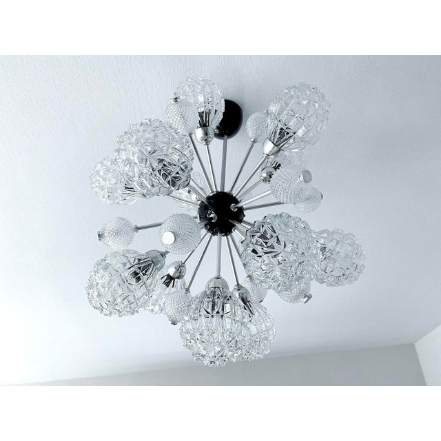 Large Sputnik Glass Pendant Lamp, 1970s For Sale - Image 9 of 17