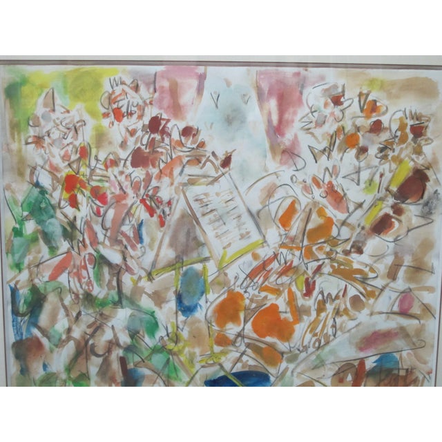 Gen Paul French Watercolor Ornate Gold Gilt Frame Abstract Painting Concert For Sale In Portland, OR - Image 6 of 9