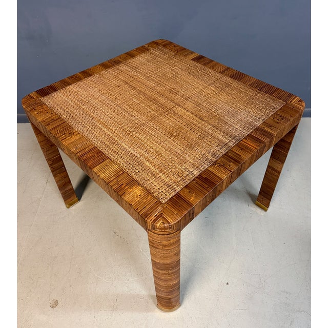 Attributed to Billy Baldwin for Bielecky Brothers Rattan Game Table and Chairs, Set of 3 1970s For Sale - Image 15 of 18