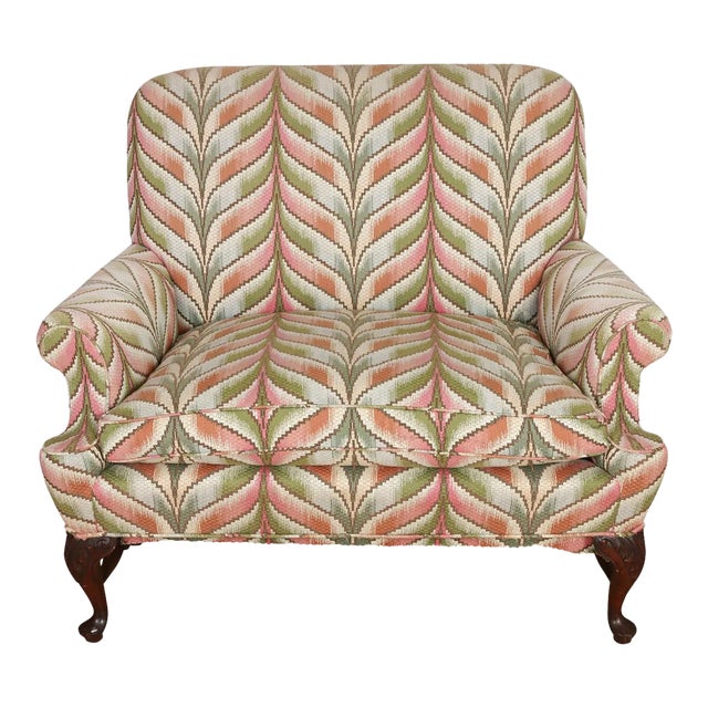 George II Upholstered Mahogany Settee For Sale