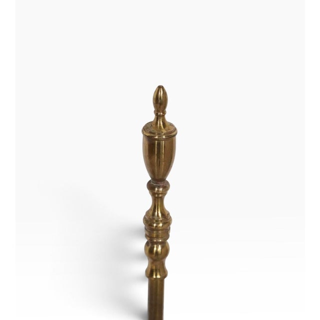 Brass Vintage Brass Fireplace Tools Set For Sale - Image 8 of 8