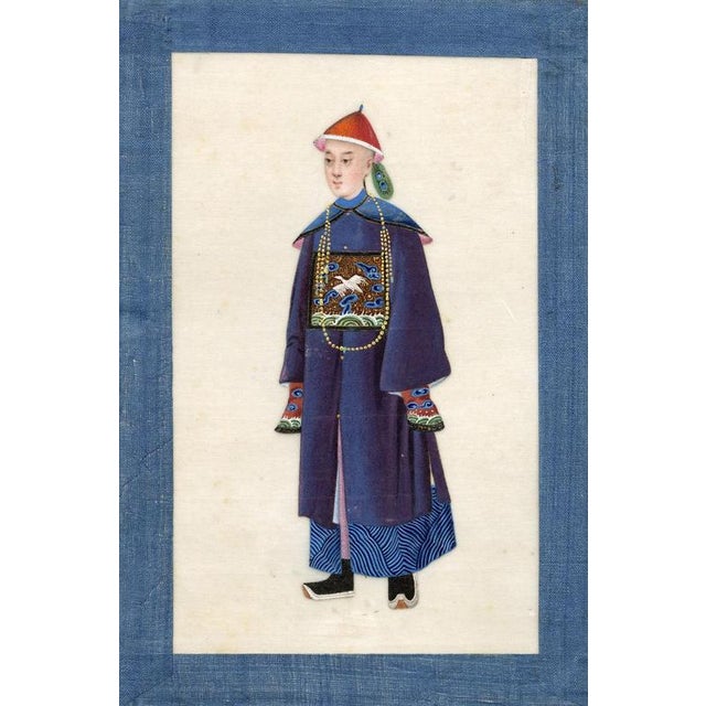 19th Century Chinese Qing Export School Album of Court Figure Paintings on Pith, Canton For Sale - Image 16 of 18