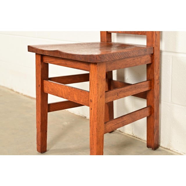 Stickley Brothers Antique Mission Oak Arts & Crafts Side Chair or Desk Chair, Circa 1910 For Sale - Image 10 of 14