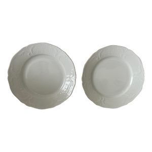 Rosenthal Sanssouci Barbara Thin Gold Trim 8” Salad/Desert Pair of Plates Excellent Vintage Condition
