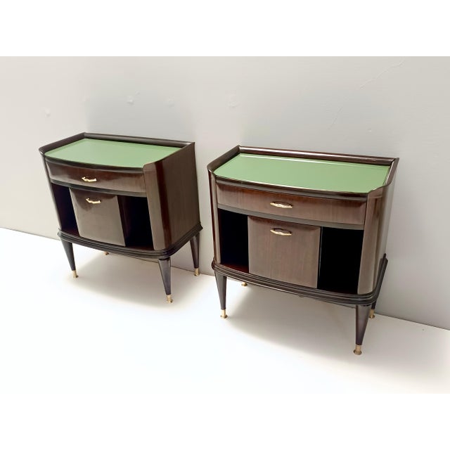 Ebonized Walnut and Beech Nightstands in the style of Tomaso Buzzi, 1950s, Set of 2 For Sale - Image 11 of 11