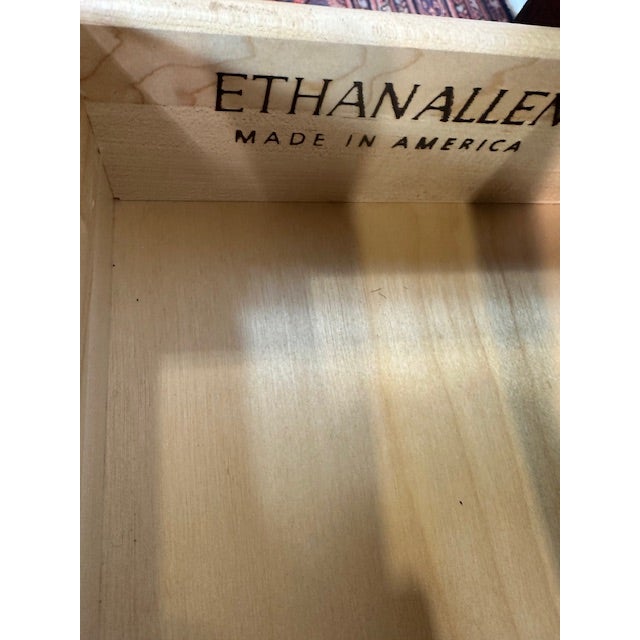 1960s Ethan Allen Single Drawers Cherry Wood Side Table For Sale In New York - Image 6 of 9