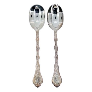 French Odiot Demidoff .950 Sterling Silver Two-Piece Salad Server For Sale