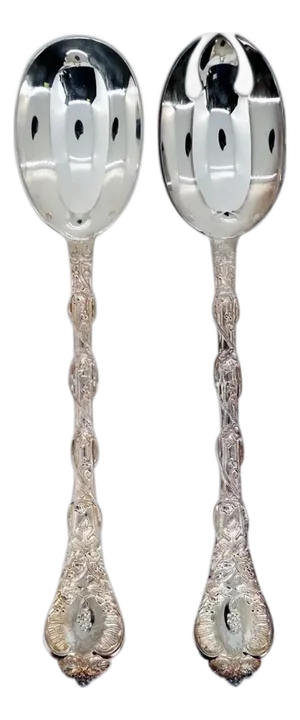 French Odiot Demidoff .950 Sterling Silver Two-Piece Salad Server