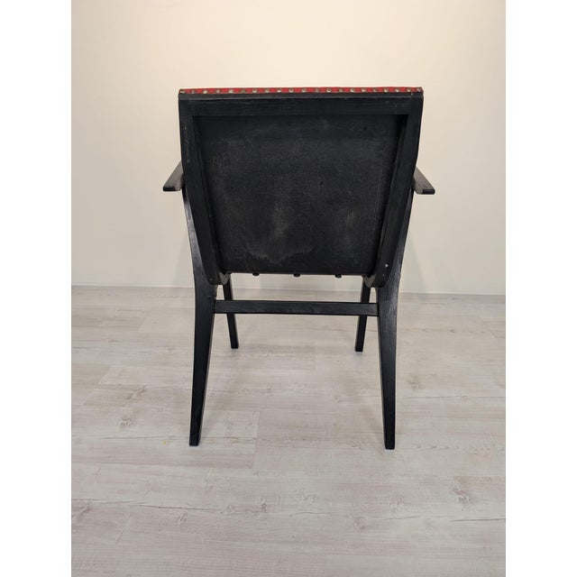 Black Vintage Wooden Chair in Red, 1960s For Sale - Image 8 of 11
