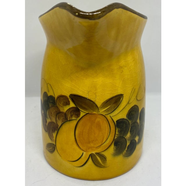 American Mid-Century Los Angeles Potteries Calif Usa Mustard Golden Brown Pitcher For Sale - Image 3 of 11