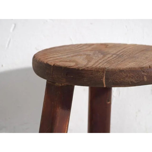 Vintage Dark Colored Round Stool, 1920 For Sale - Image 4 of 8
