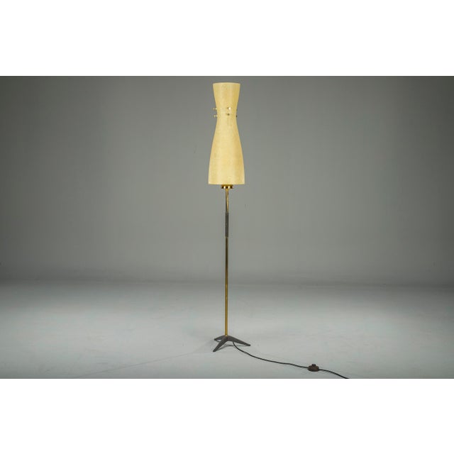 Vintage Floor Filigree Lamp with Fiberglass Shade, Germany, 1950s For Sale - Image 12 of 12