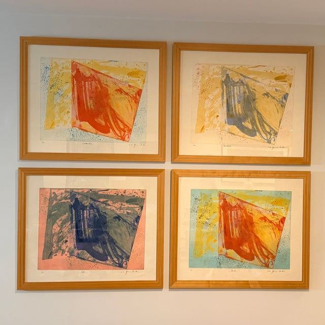 Set of 4 Signed and Numbered Yvonne Muller Abstracts For Sale - Image 10 of 12