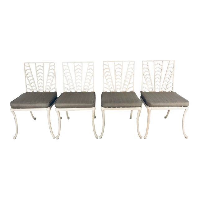 Set of Four Custom Art Deco Revival Outdoor Patio Chairs Chairish