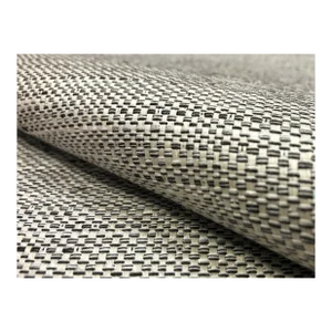 Designer Linen Charcoal Grey Black Cream MCM Tweed Upholstery Drapery Fabric