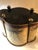 Metal Vintage Tole Orchid Wastebasket With Scalloped Edge For Sale - Image 7 of 10