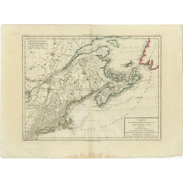 This antique map titled "Carte de la Partie Septentrionale des Etats Unis," created by Pierre Antoine Tardieu, depicts the...