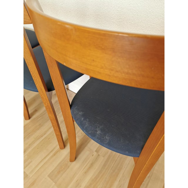 Vintage Italian Dining Chairs with Blue Fabric Seats from Calligaris, 1990s, Set of 4 For Sale - Image 17 of 18