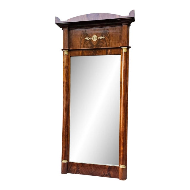 95" Tall Antique 19th Century French Empire Floor/Pier Mirror For Sale