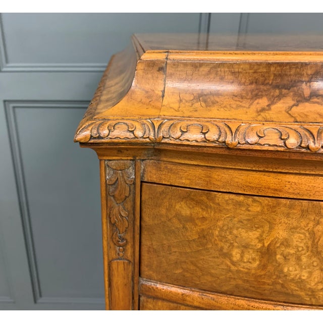Brown Tall Burr Walnut Pedestal Cupboards, 1910, Set of 2 For Sale - Image 8 of 18