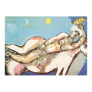 1972 After Marc Chagall "The Horse Rider", Full-Color Parisian Print For Sale