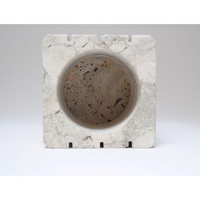 Vintage Italian Travertine and Brass Decorative Cube Box by Passeri for Ark Line For Sale - Image 10 of 12
