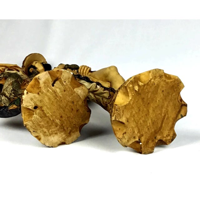 Plastic Magnificent Carved Resin Pair of Chinese Royals For Sale - Image 7 of 11