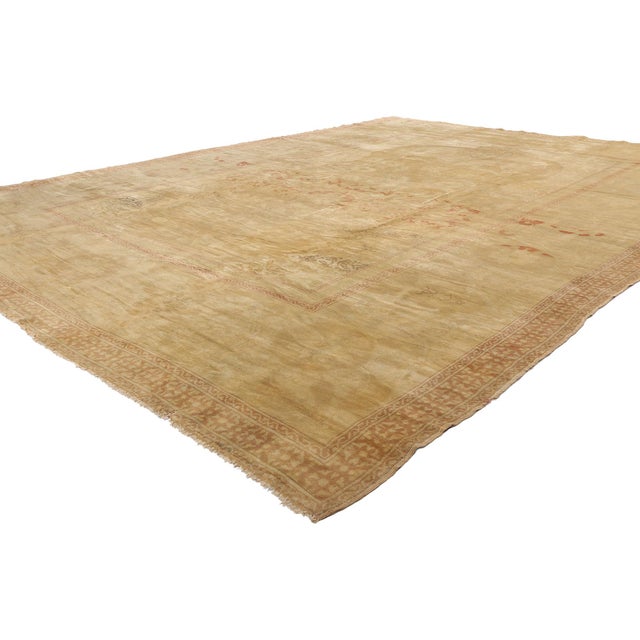 76605 Late 19th Century Antique European Austrian Rug, 10'07 x 14'02. Like a whisper from a bygone era, this extraordinary...