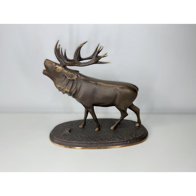 Large Elk or Stag Sculpture, 1970s, Bronze For Sale - Image 6 of 9