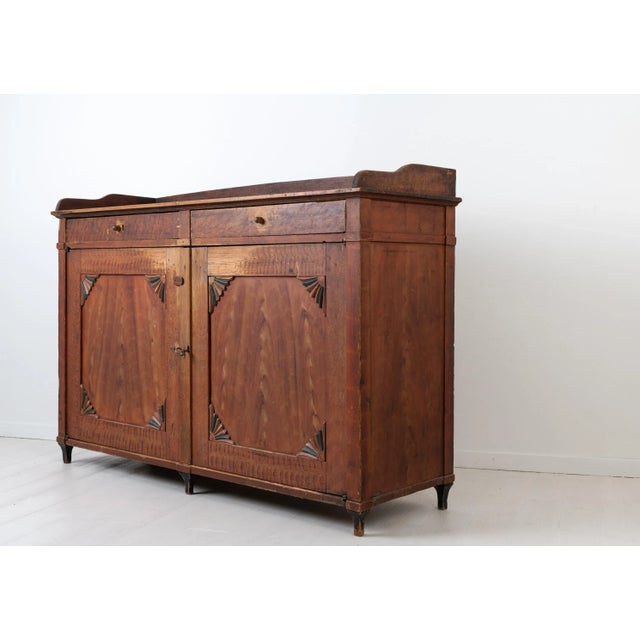 Low and Wide Red Swedish Sideboard For Sale - Image 5 of 17