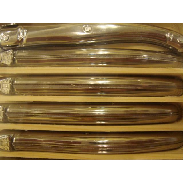 French Set of 6 French Jean Dubost Laguiole Stainless Steel Steak Knives For Sale - Image 3 of 9