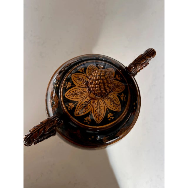 1990s Elegant Timeless Black and Gold Ornate Traditional Grecian Urn, 17" Tall For Sale In Seattle - Image 6 of 10