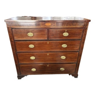 English Mahogany Two Over Three Chest of Drawers, 19th Century For Sale
