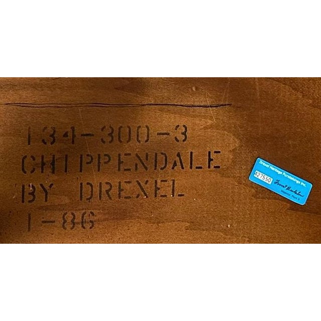 Pair of Vintage Drexel Heritage Chinese Chippendale Burlwood End Tables For Sale - Image 18 of 18