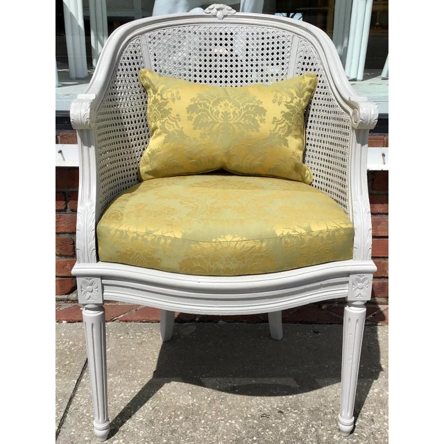 French Classic French Louis XVI Barrel Chair For Sale - Image 3 of 10