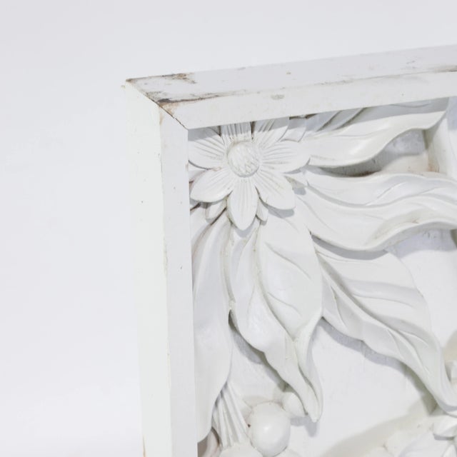 Pair of Modern White Relief Wall Panels With Bird and Grape Motifs For Sale - Image 16 of 18