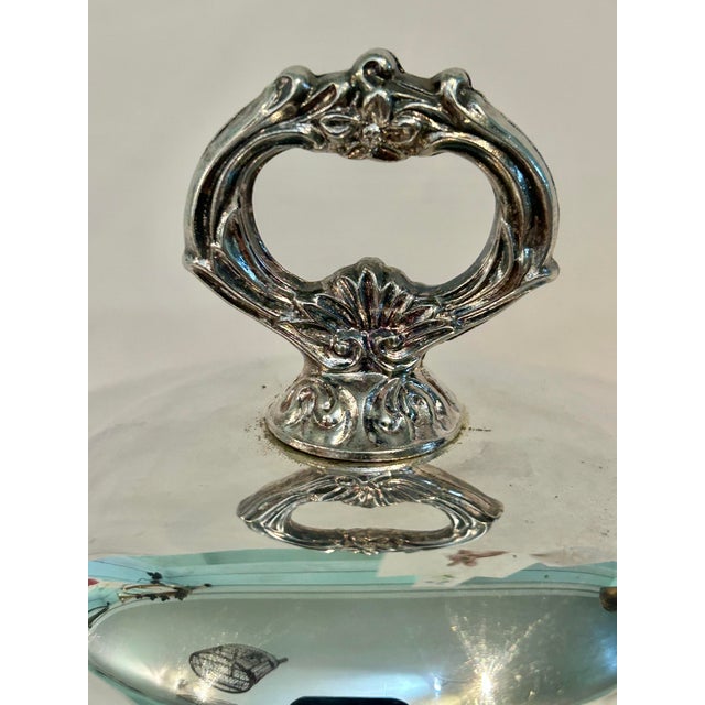 Metal Vintage 1970’s Sheridan Taunton Attributed Silverplate Ice Bucket With Milk Glass Liner For Sale - Image 7 of 12