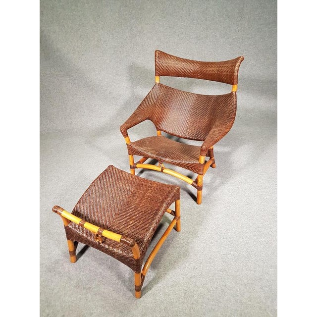 Lounge chair and footstool designed by yuzuru yamakawa rattan and bamboo beautiful and functional ergonomic woven rattan...