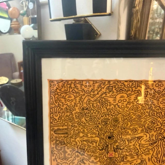 Keith Haring 21st Century Keith Haring Pop Art Framed 63/150 Untitled Lithography For Sale - Image 4 of 14