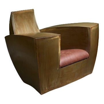 Easy One Armchair in Patinated Steel and Leather by Jonathan Singleton, United Kingdom / Spain, 1990s For Sale