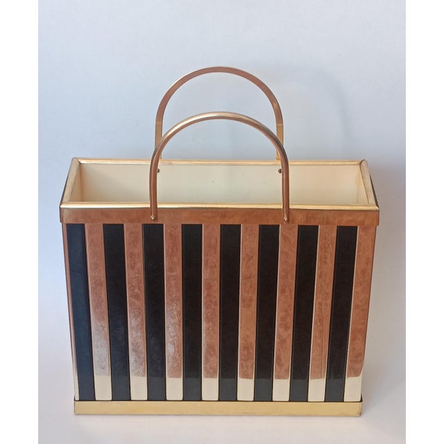 Vintage Italian Brass Magazine Rack, 1960s For Sale - Image 6 of 6