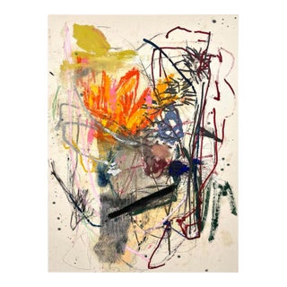 Contemporary Abstract Mixed Media on Canvas Painting "Brush Fires" by Ludovic Dervillez For Sale