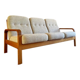 Teak Danish Modern Oatmeal Sofa For Sale