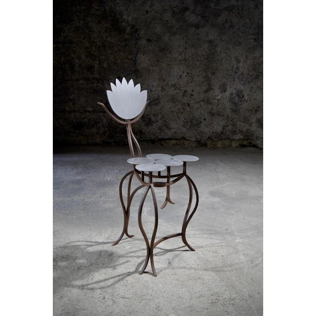 Gold Chair in Steel by Frederic Gaillard For Sale - Image 8 of 9